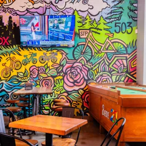 Photo of STP space in mini golf bar